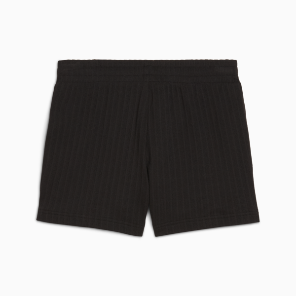 Shorts WARDROBE Essentials Pointelle 10cm para mujer, PUMA Black, large-MEX