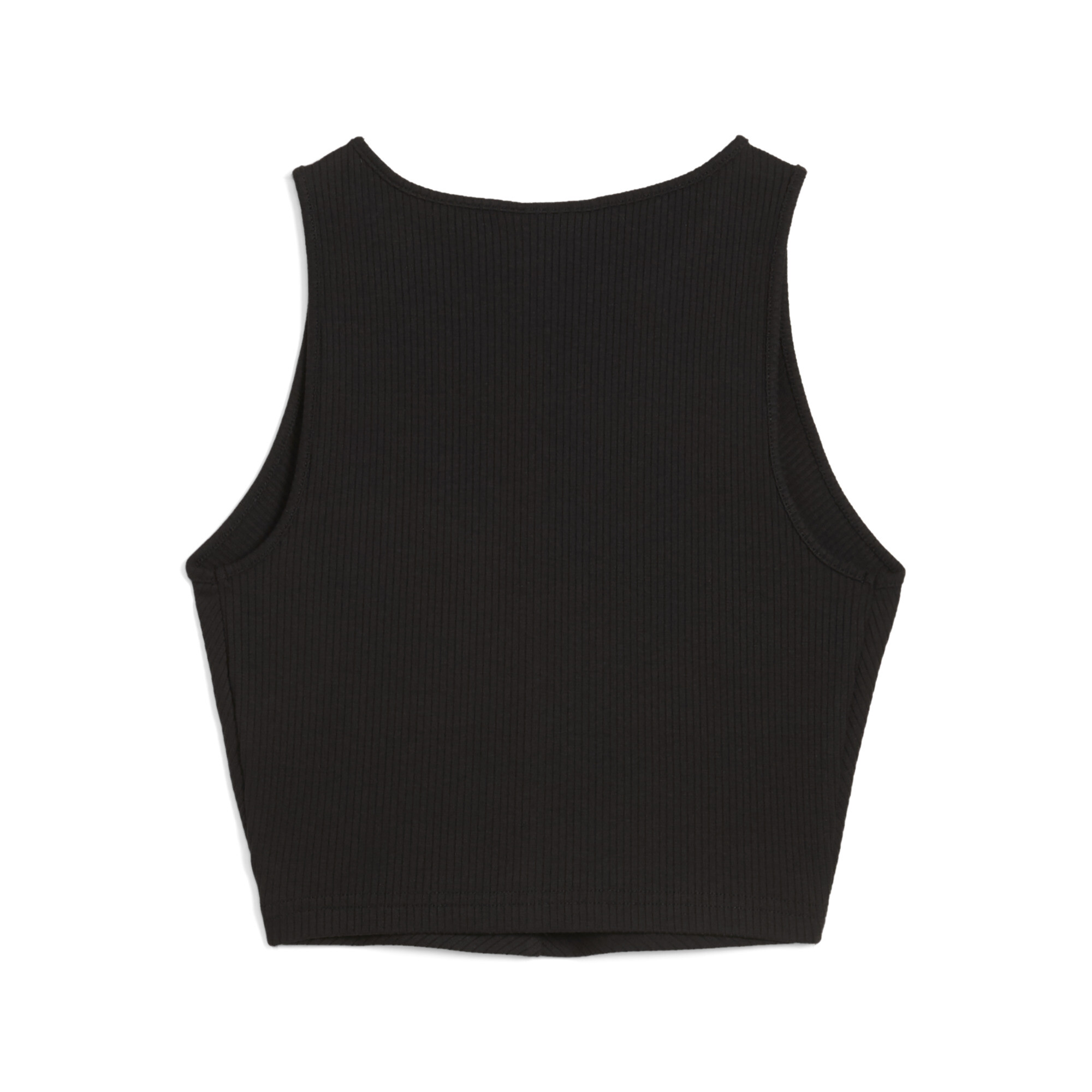 PUMA WARDROBE ESS geribbelde cropped top voor Dames, Zwart