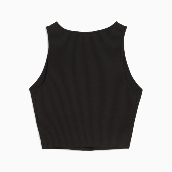 WARDROBE ESS Ribbed Crop Top Women, PUMA Black, large-MEX