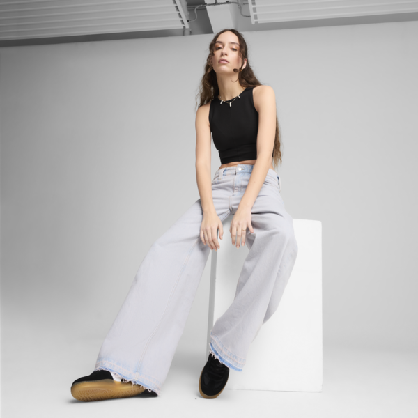 Crop top WARDROBE Essentials para mujer, PUMA Black, large-ARG