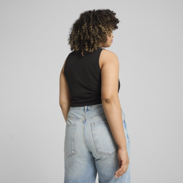 WARDROBE ESS Ribbed Crop Top Women, PUMA Black, large-MEX