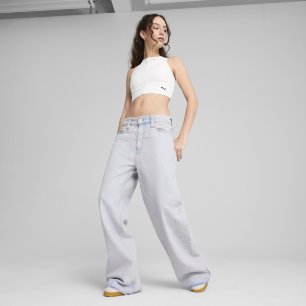 Crop top WARDROBE Essentials para mujer, PUMA White, large-ARG