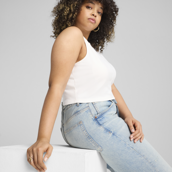 Playera corta WARDROBE Essentials para mujer, PUMA White, large-MEX