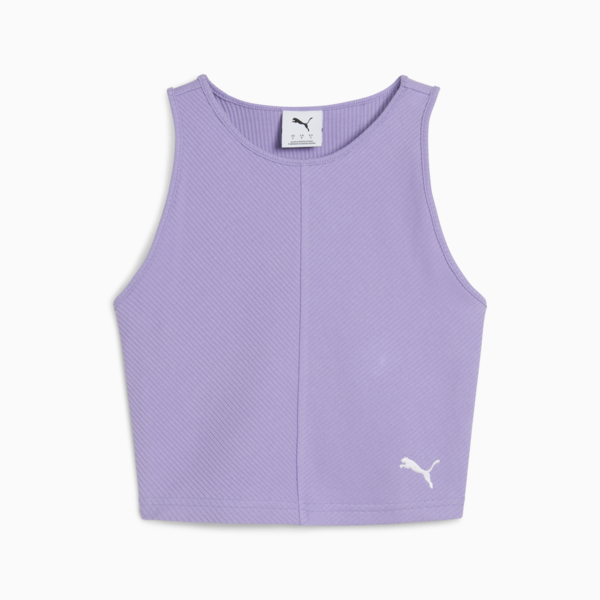 WARDROBE ESS Ribbed Crop Top Women, Lavender Alert, large-MEX