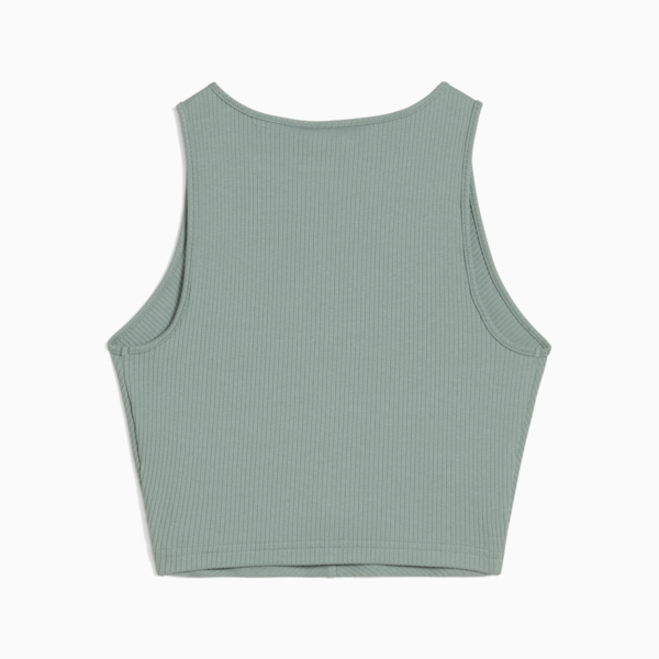 WARDROBE ESS Ribbed Crop Top Women, Green Moon, large-MEX