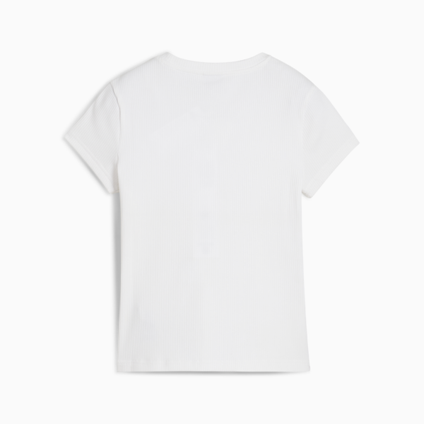 WARDROBE ESS Ribbed Slim Tee Women, PUMA White, large-MEX