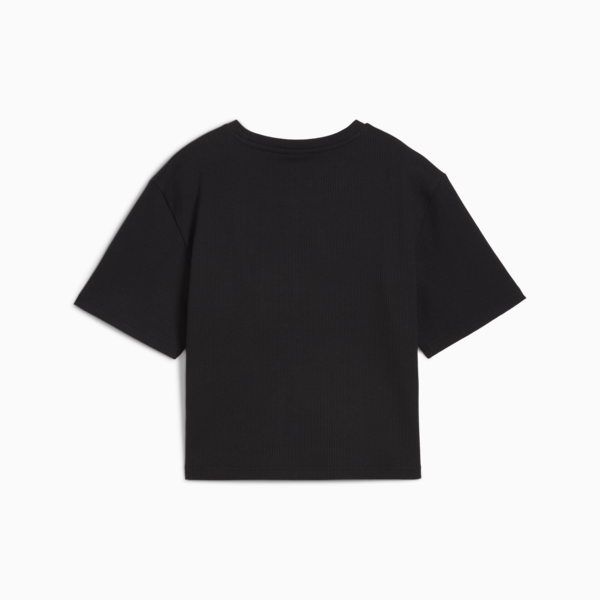 WARDROBE Essentials Ribbed Relaxed Tee Women, PUMA Black, large-ZAF