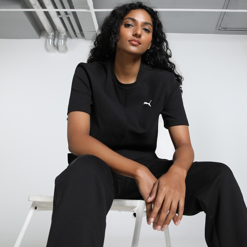 

Women's PUMA WARDROBE Essentials Ribbed Relaxed Fit Tee