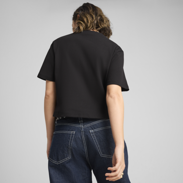 WARDROBE Essentials Ribbed Relaxed Tee Women, PUMA Black, large-ZAF
