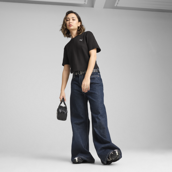 WARDROBE Essentials Ribbed Relaxed Tee Women, PUMA Black, large-ZAF
