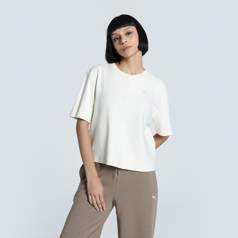 

Women's PUMA WARDROBE Essentials Ribbed Relaxed Fit Tee