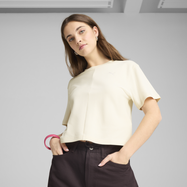 WARDROBE Essentials Ribbed Relaxed Tee Women, Alpine Snow, large-ZAF