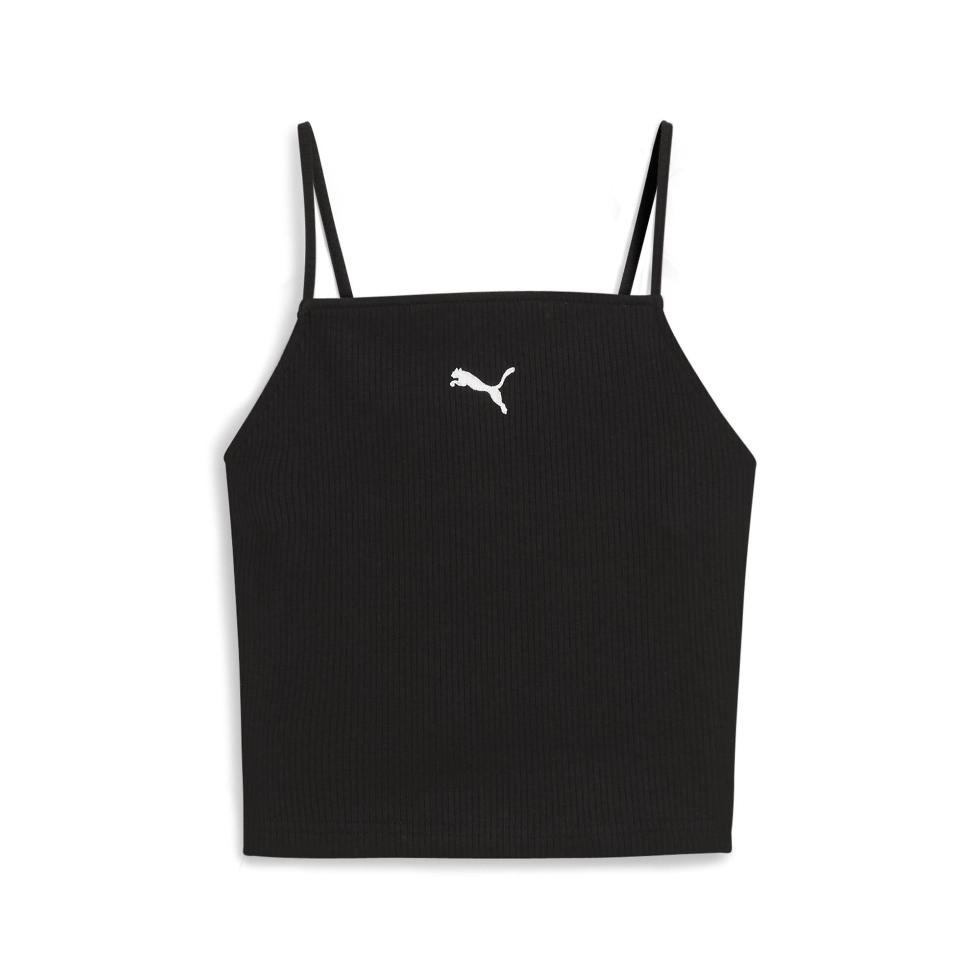 PUMA WARDROBE ESS geribbelde tanktop voor Dames, Zwart, Maat XS thumbnail 3