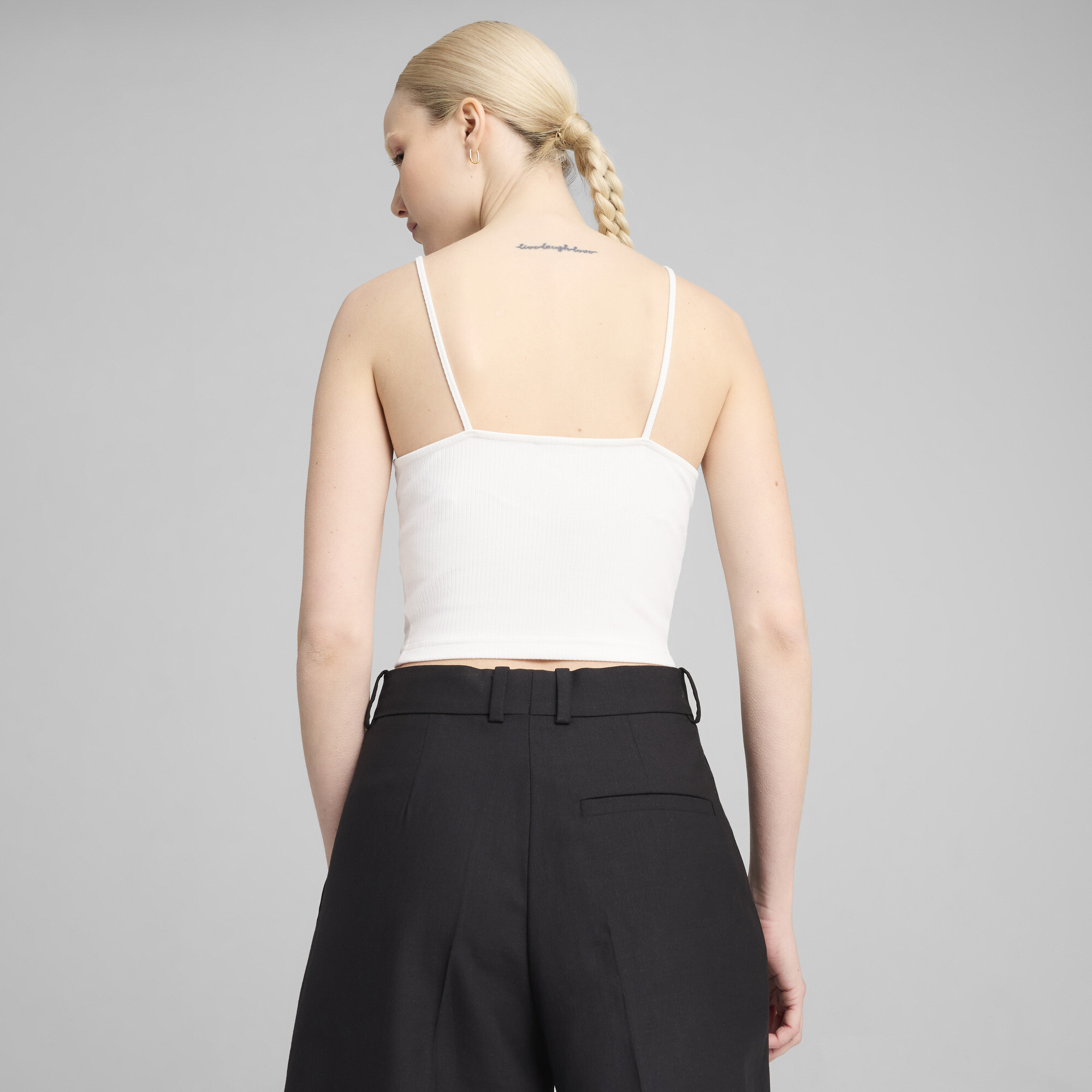 PUMA WARDROBE ESS geribbelde tanktop voor Dames, Wit, Maat M thumbnail 5
