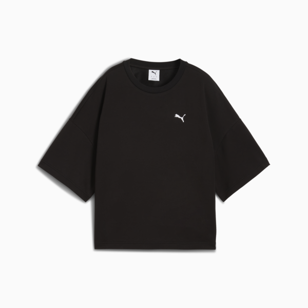 Wardrobe Essentials Relaxed Heavy Tee Women, PUMA Black, large-ZAF
