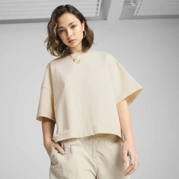 Wardrobe Essentials Relaxed Heavy Tee Women, Alpine Snow, large-ZAF