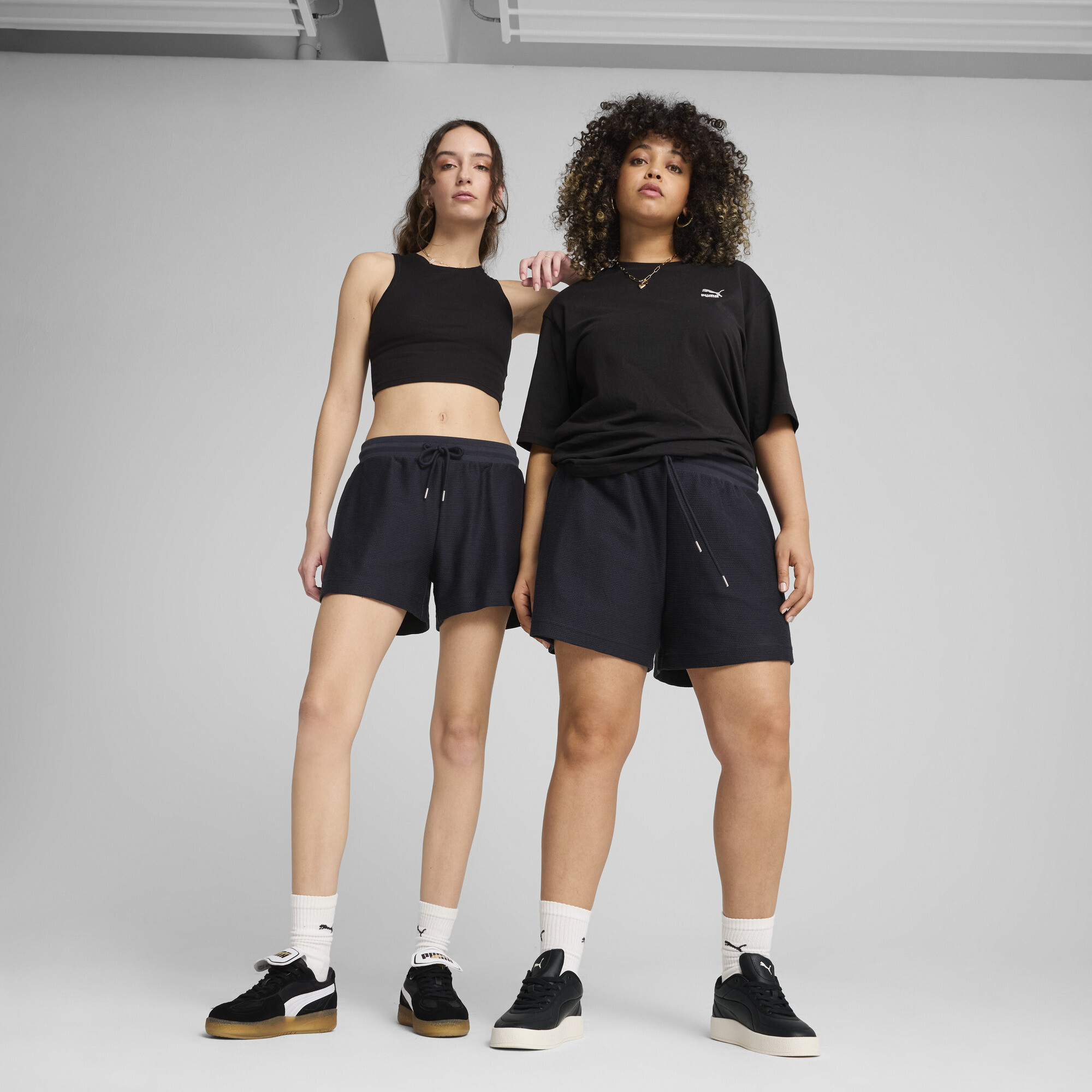 Puma Premium Essentials A-line Women's 4" Jacquard Shorts In Blue