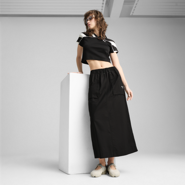 FUTURE.PUMA.ARCHIVE Zip-Off Maxi Woven Skirt Women, PUMA Black, large-MEX