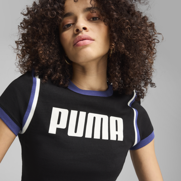 FUTURE.PUMA.ARCHIVE Graphic Baby Tee Women, PUMA Black-White, large-MEX