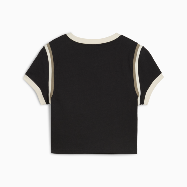 FUTURE.PUMA.ARCHIVE Graphic Baby Tee Women, PUMA Black-Alpine Snow, large-ZAF