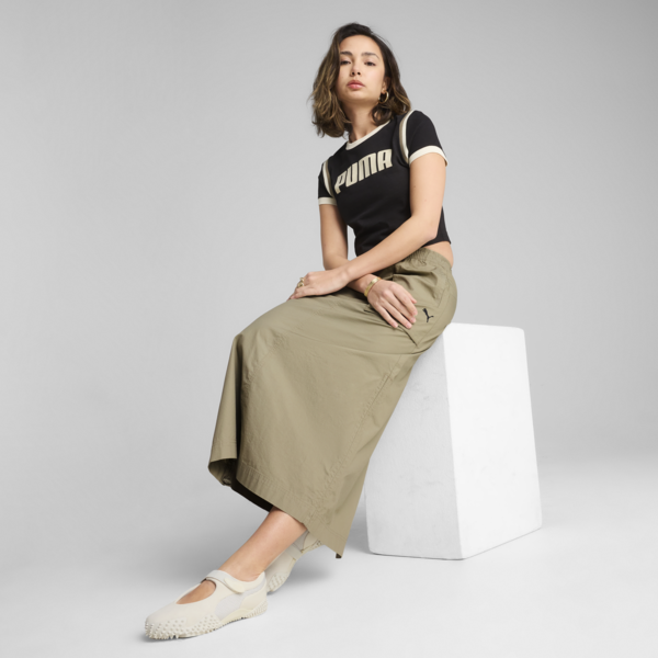 FUTURE.PUMA.ARCHIVE Graphic Baby Tee Women, PUMA Black-Alpine Snow, large-ZAF