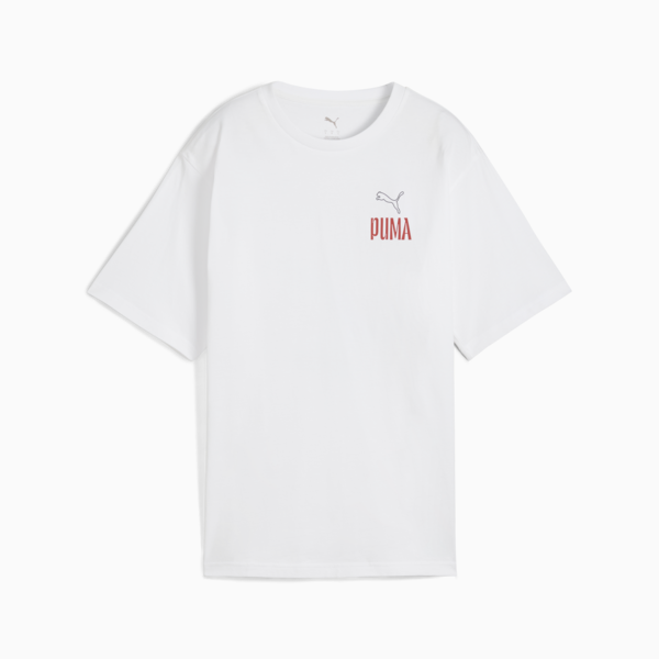 Wardrobe Essentials Relaxed Graphic Tee Women, PUMA White, large-MEX
