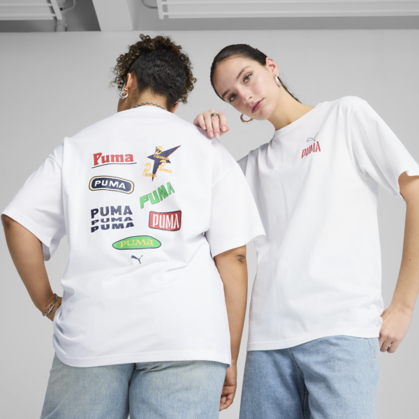 Wardrobe Essentials Relaxed Graphic Tee Women, PUMA White, large-MEX