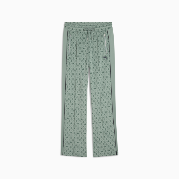 Pantalones rectos Road To Unity T7 para mujer, Green Moon-AOP, large-MEX
