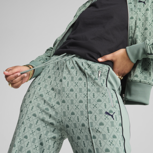 Pantalones rectos Road To Unity T7 para mujer, Green Moon-AOP, large-MEX