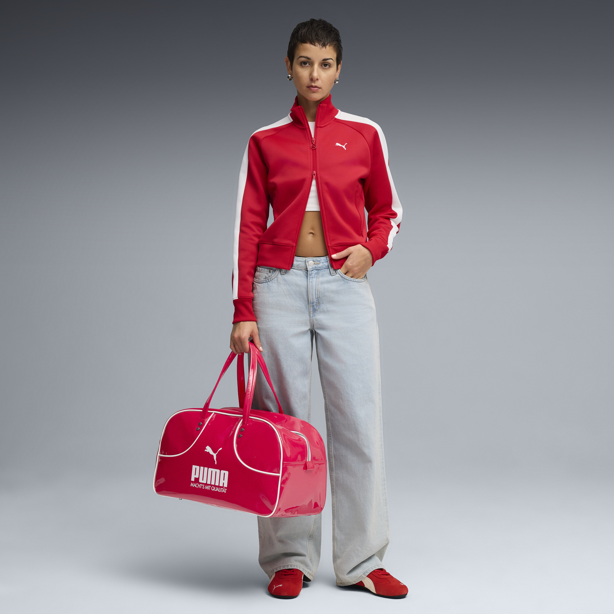 PUMA T7 ALWAYS ON kort trainingsjack voor Dames, Rood, Maat M thumbnail 6