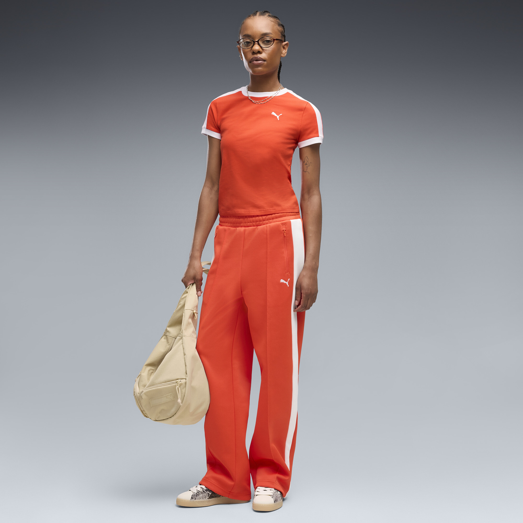 Puma T7 Women's Straight Track Pants In Red