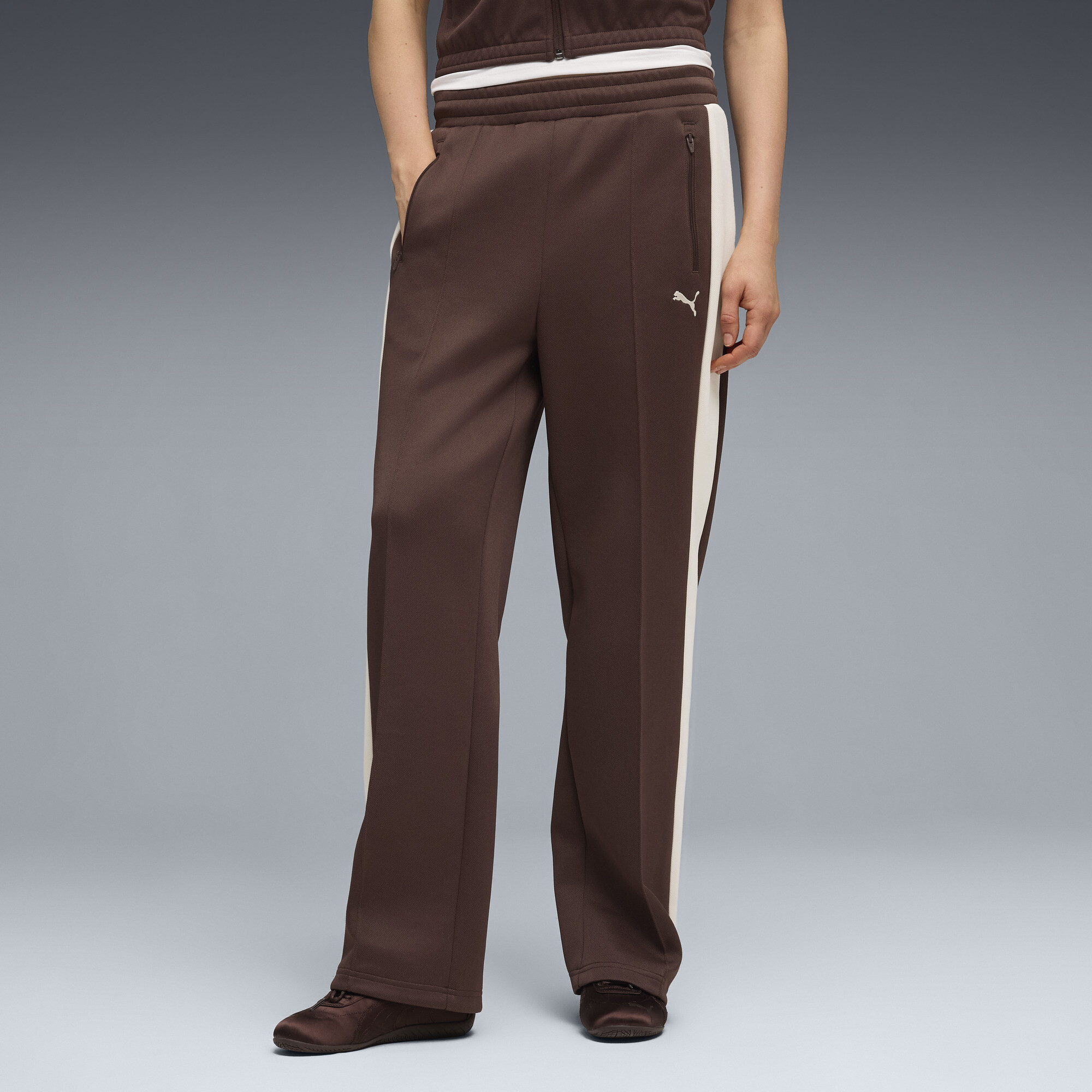 Брюки T7 ALWAYS ON Straight Track Pants Women | Цвет: Коричневый