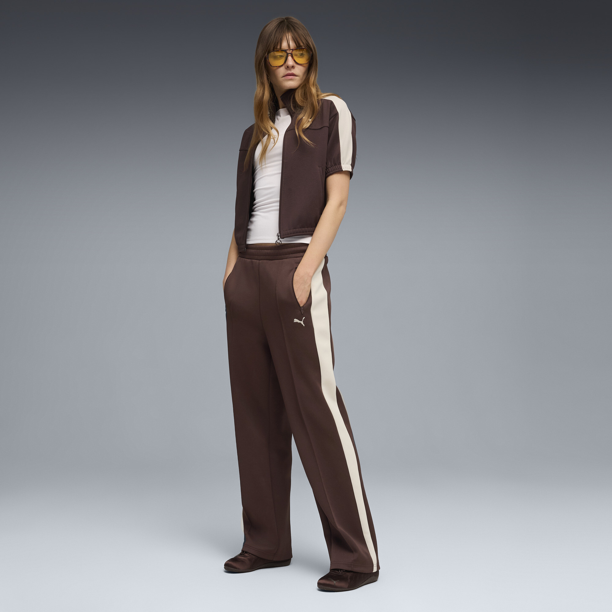 PUMA T7 Always On rechte trainingsbroek voor Dames, Bruin, Maat XS thumbnail 4