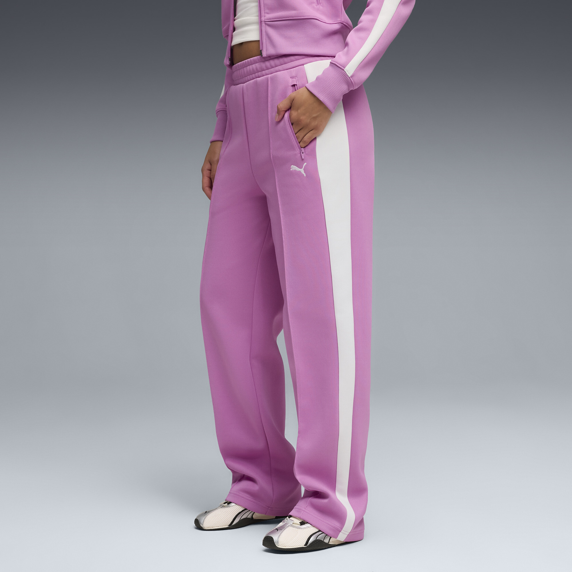 PUMA T7 Women's Straight Track Pants in Pink, Size M