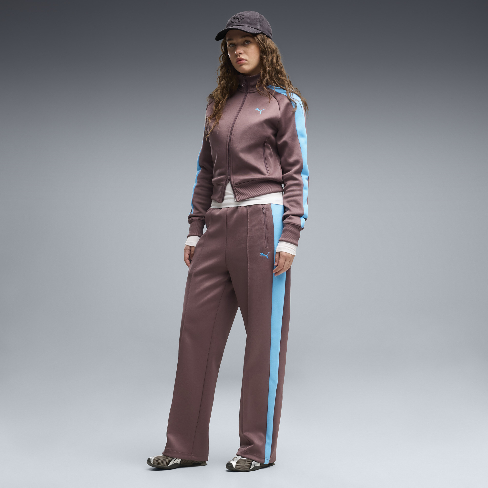 Puma T7 Women's Straight Track Pants In Brown