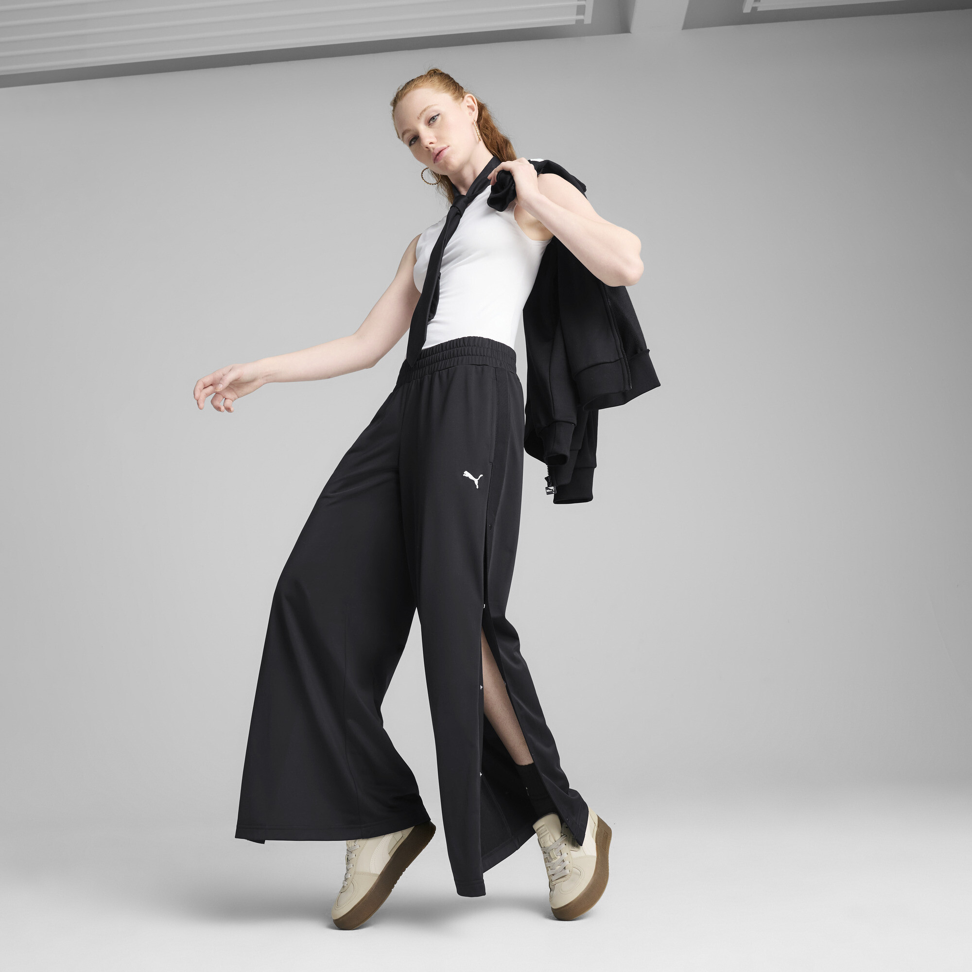 PUMA WARDROBE Essentials Popperbroek laag model voor Dames, Zwart, Maat XS thumbnail 6