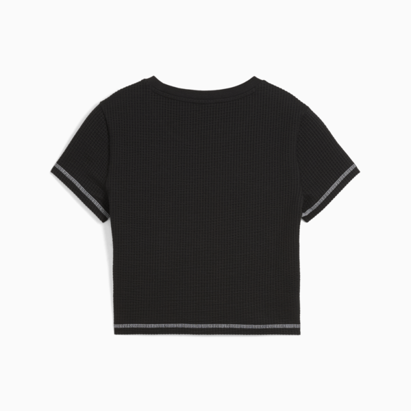 DARE TO Textured Baby Tee Women, PUMA Black, large-MEX