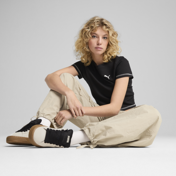 DARE TO Textured Baby Tee Women, PUMA Black, large-MEX