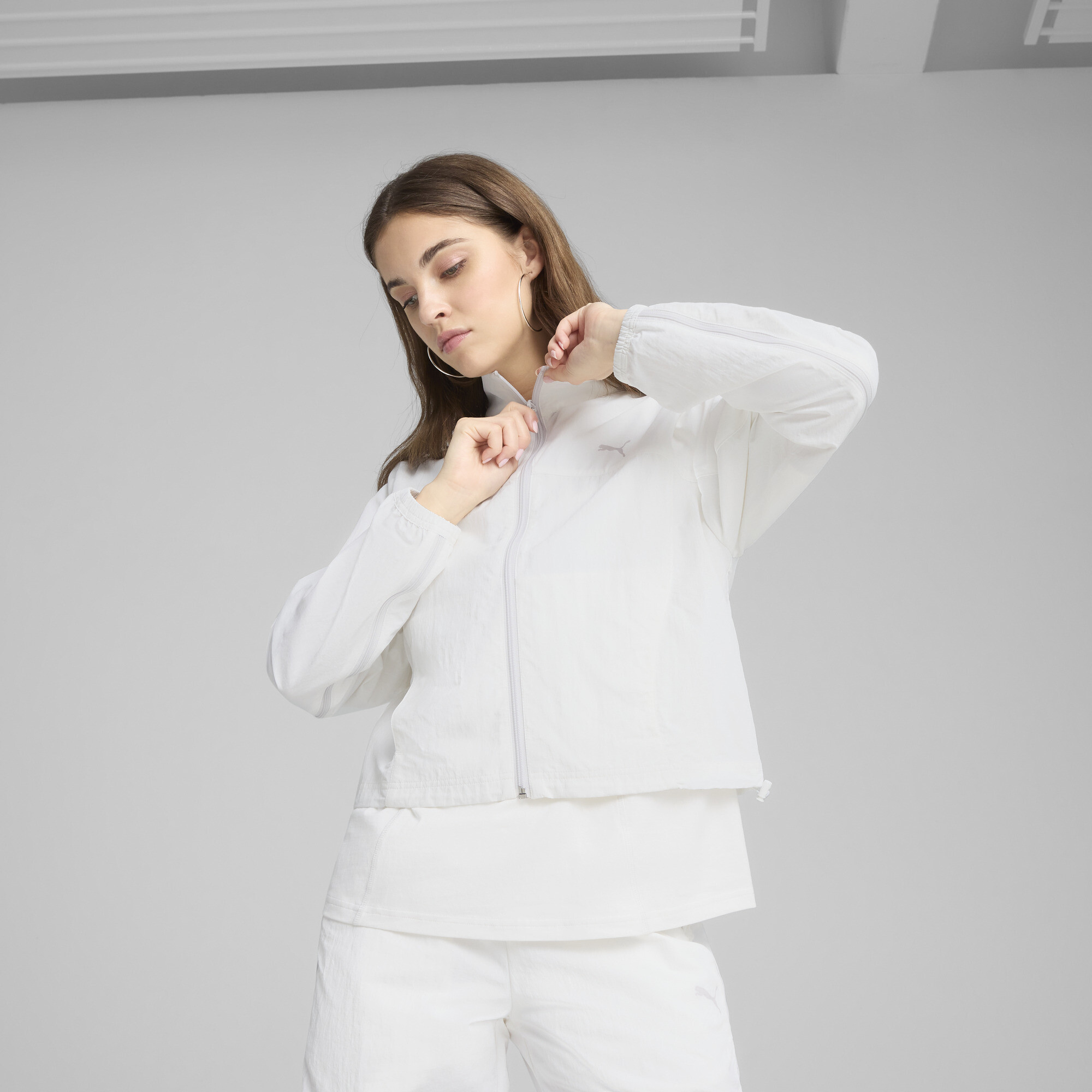 Puma Dare To Women's Oversized Full-zip Woven Jacket In White