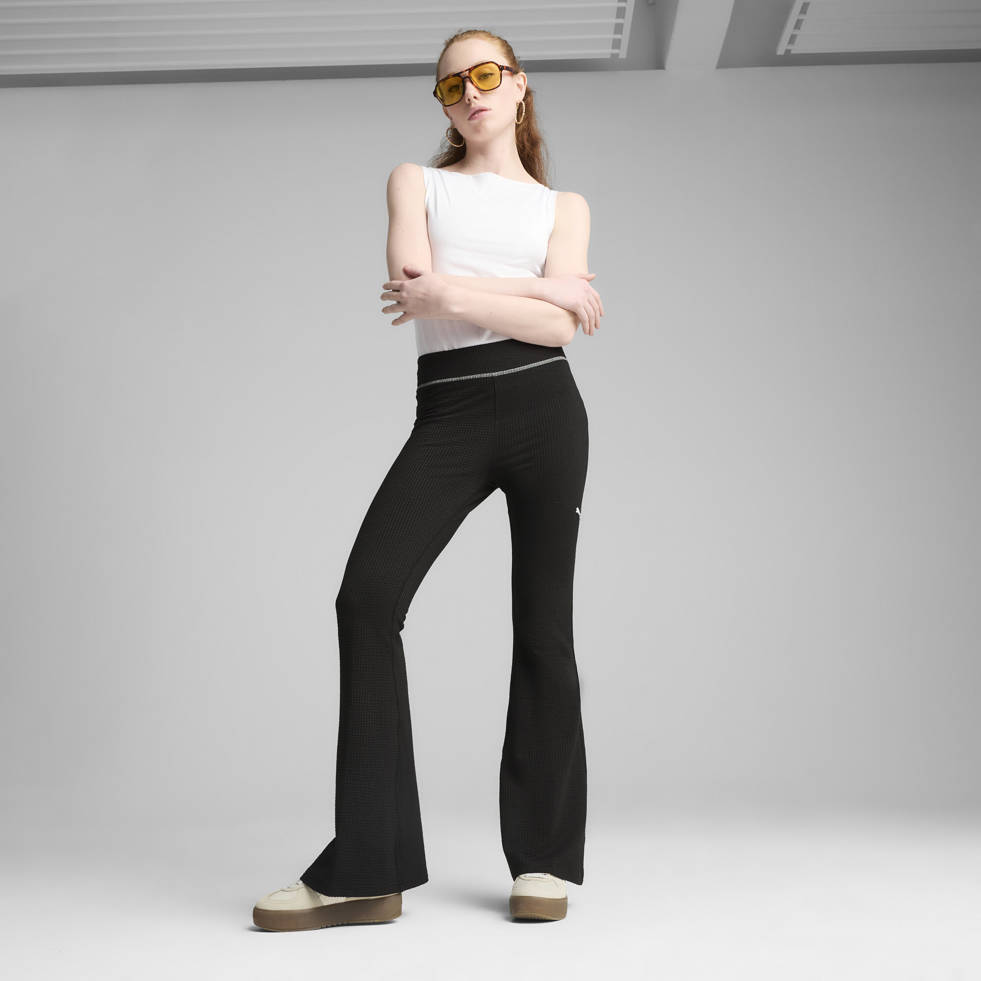 PUMA Dare To Women's Textured Flared Leggings - Picture 11 of 14