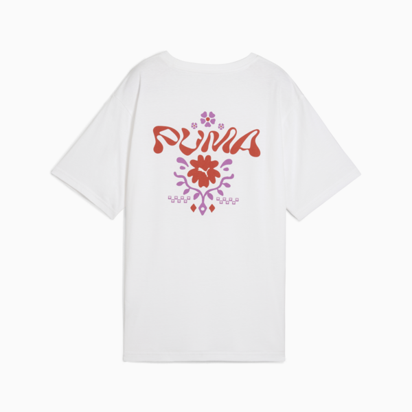 ESS FLORAL PACK Relaxed Graphic Tee Women, PUMA White, large-MEX