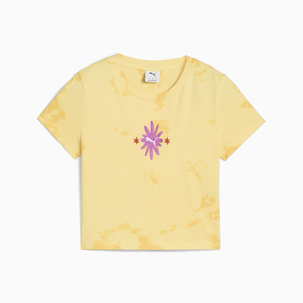 WARDROBE ESS FLORAL PACK Washed Graphic Baby Tee Women, Sunny Yellow, large-ZAF