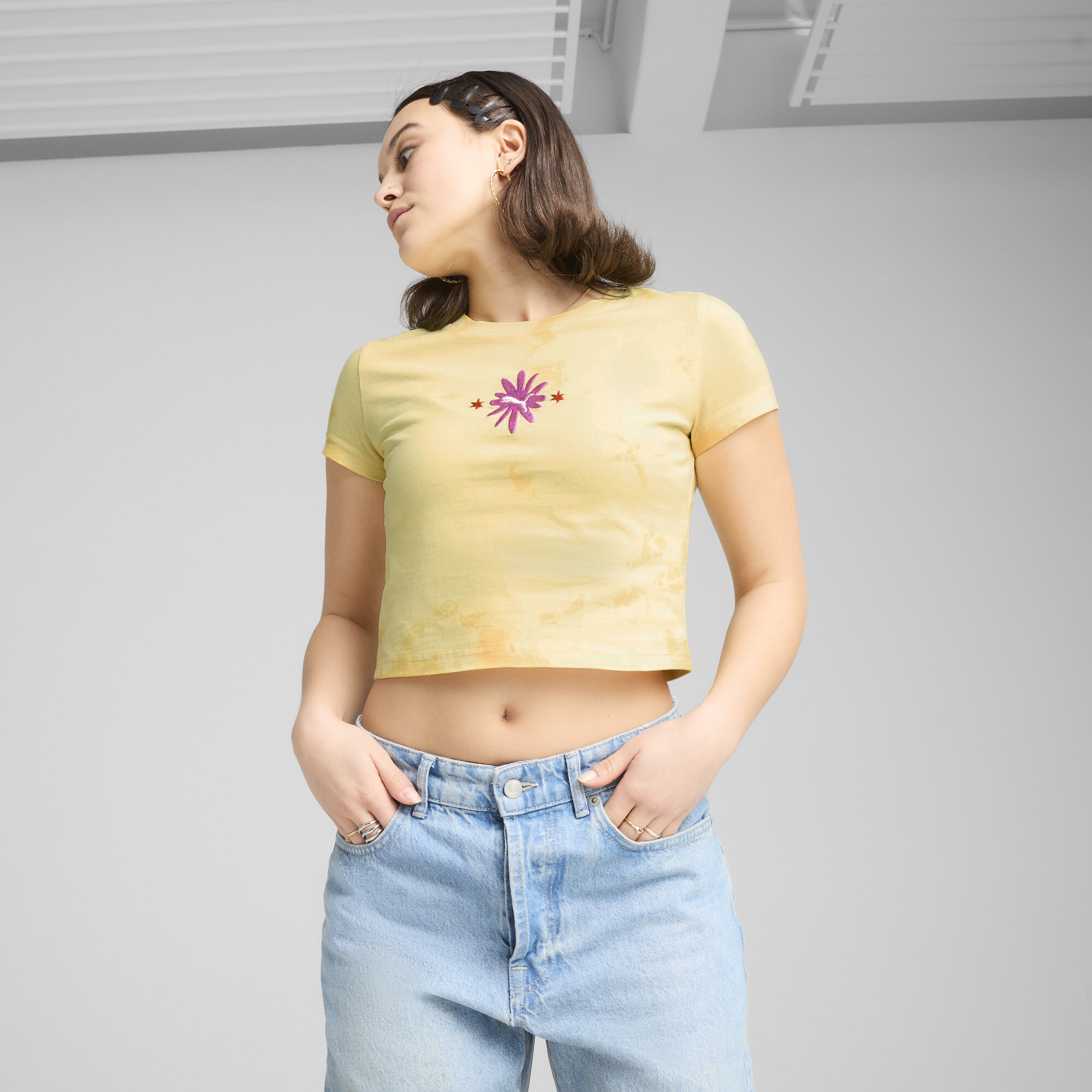 Polera Baby Tee Estampada Wardrobe Ess Floral Pack Washed para