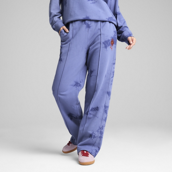 WARDROBE ESS FLORAL PACK Washed Straight Sweatpants Women, Blue Crystal, large-ZAF