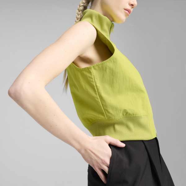 DARE TO Full-Zip Woven Vest Women, Sea Kelp, large-ZAF