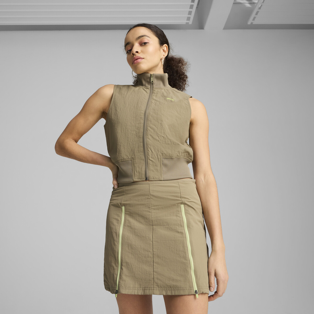 DARE TO Full-Zip Woven Vest Women in Velvet Moss by PUMA, Small