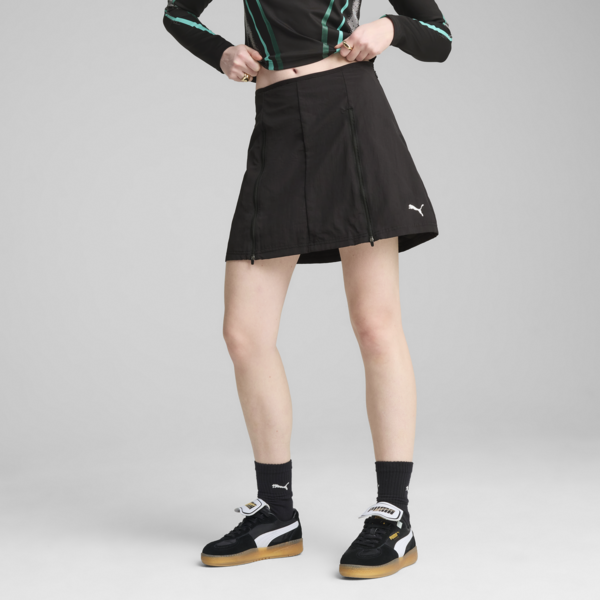 DARE TO Zip Woven Skirt Women, PUMA Black, large-MEX
