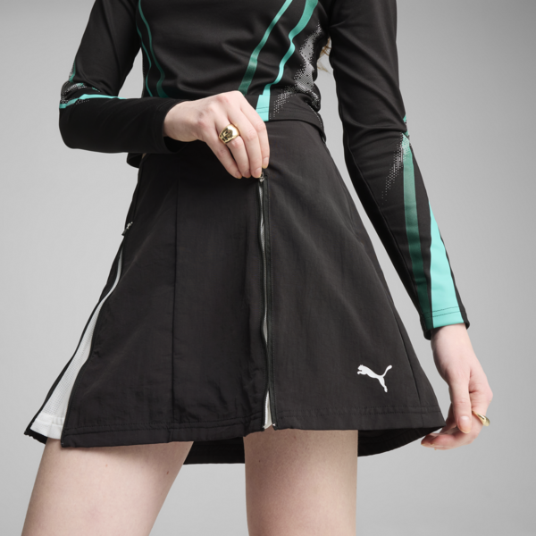 DARE TO Zip Woven Skirt Women, PUMA Black, large-MEX