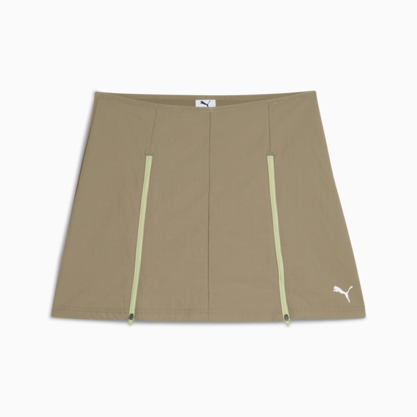 DARE TO Zip Woven Skirt Women, Velvet Moss, large-ZAF