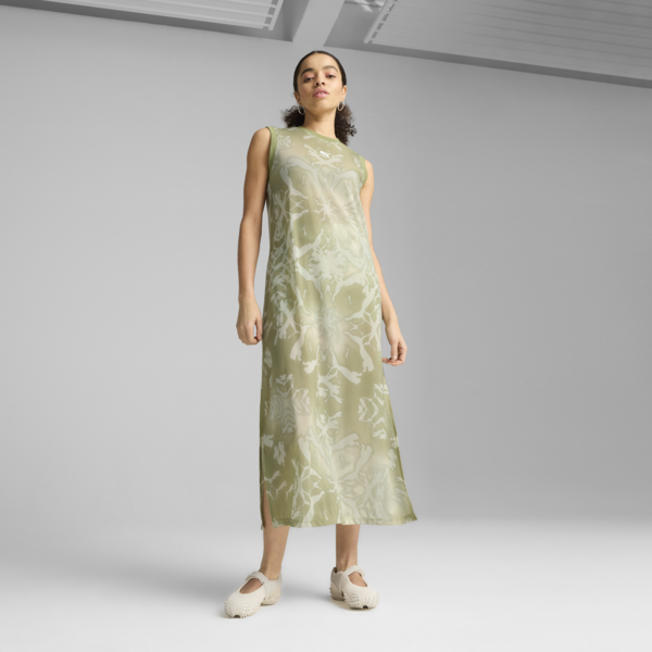 Vestido largo DARE TO Mesh Column para mujer, Pistachio Green-AOP, large-MEX